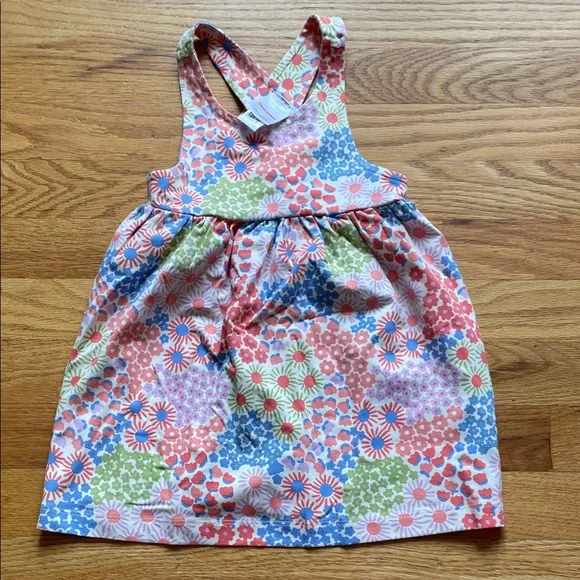 Hanna Andersson - Baby Print Crossback Dress & Bloomer Set in Sea Daisy - Picture 3 of 12